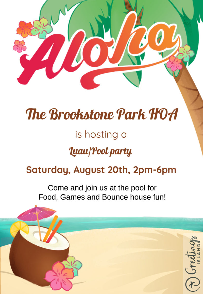 End of summer pool party Brookstone Park Homeowners Association